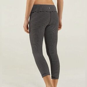 Lululemon Wunder Under Crop Parallel Stripe Womens Leggings Size 4